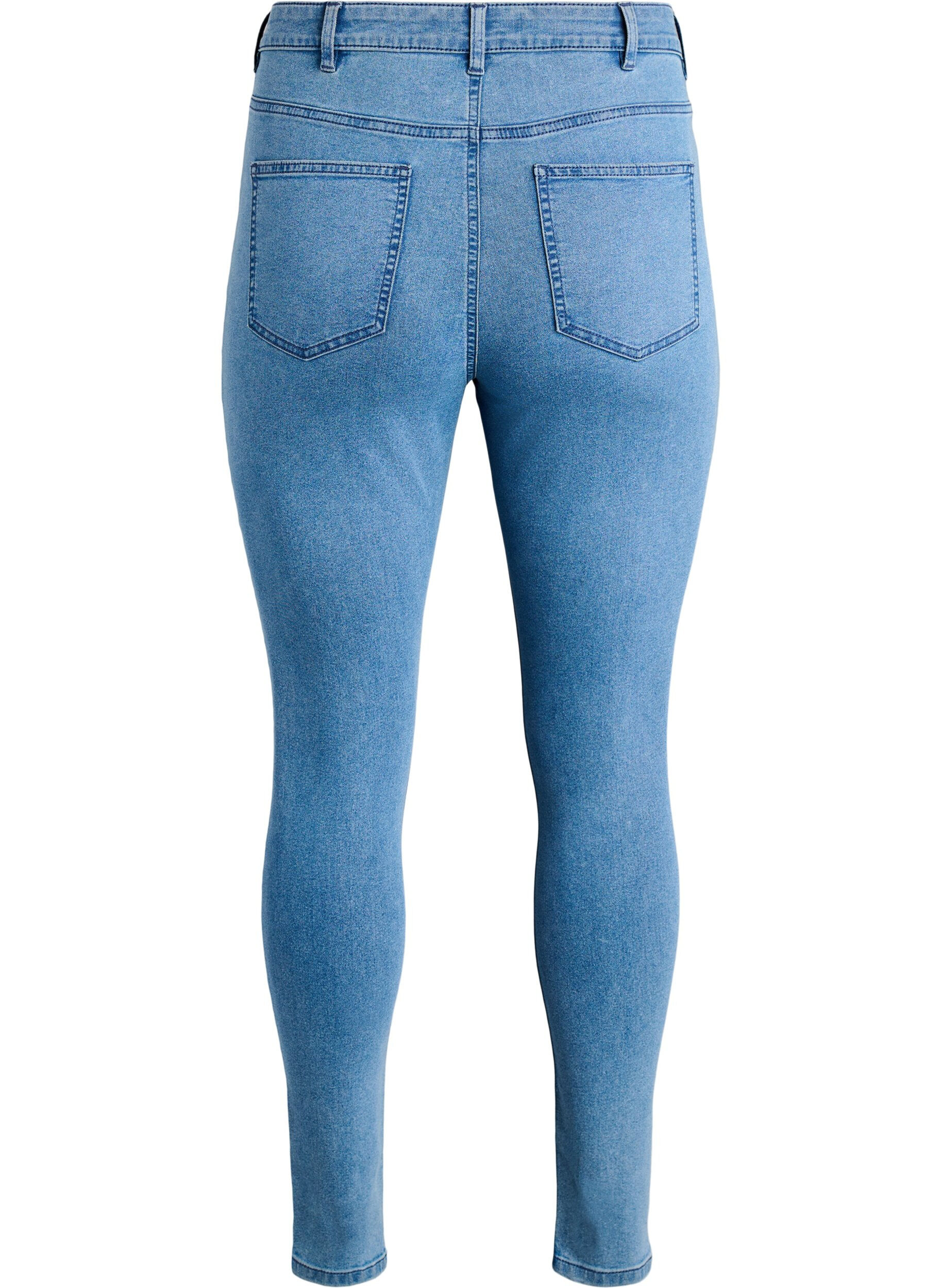 ZizziAmy korkea vy&ouml;t&auml;r&ouml;iset super slim fit -farkut, Sininen, Packshot image number 1