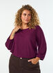 Pusero tekstuurilla ja 3/4-hihoilla, Violetti, Model image number 0