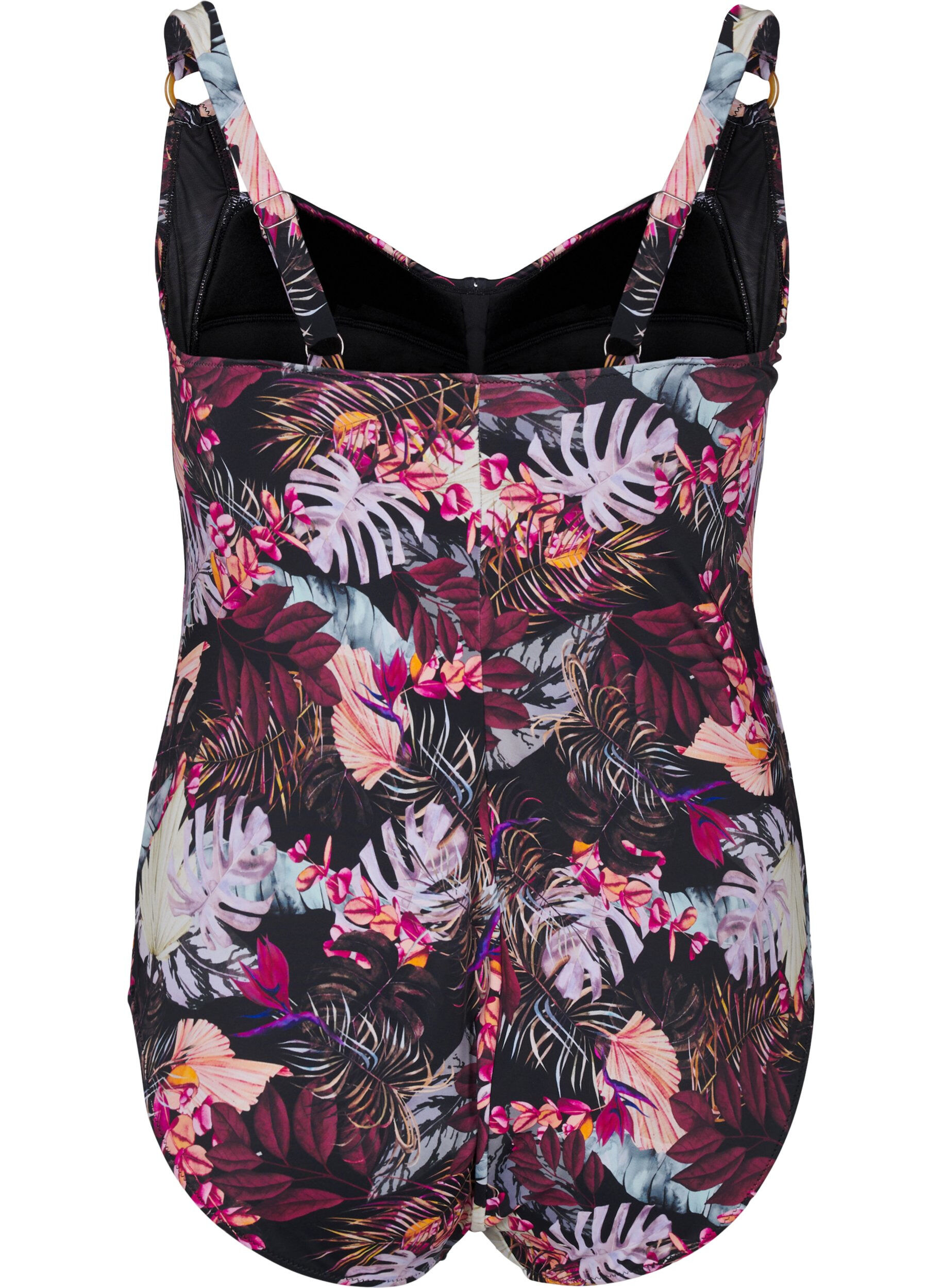 Zizzi Topattu uimapuku printill&auml;, Punainen, Packshot image number 1