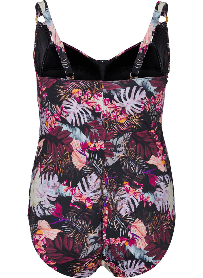 Topattu uimapuku printillä, Punainen, Packshot image number 1