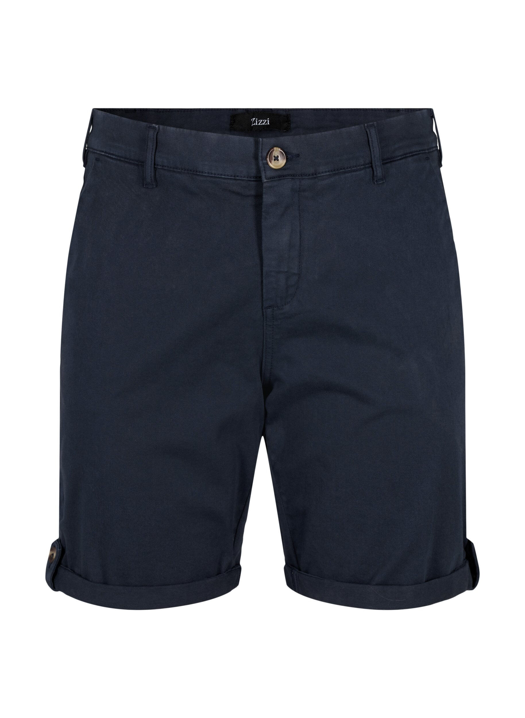 Zizzi Chino-shortsit, joissa on taskut, Navy Blazer, Packshot image number 0