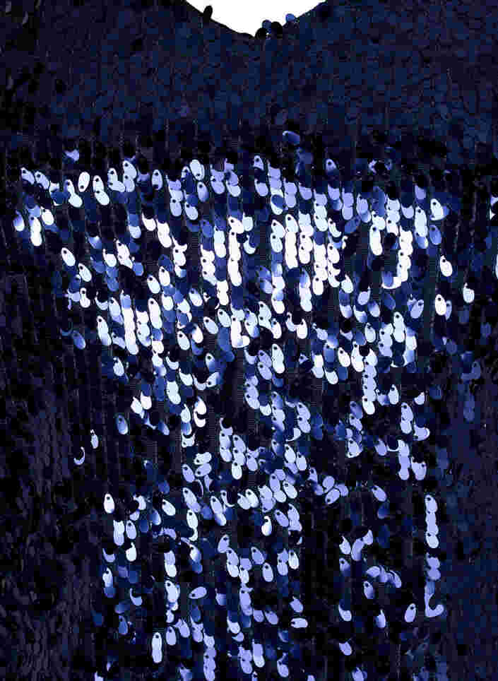 Mekko paljeteilla ja v-pääntiellä, Evening Blue, Packshot image number 2