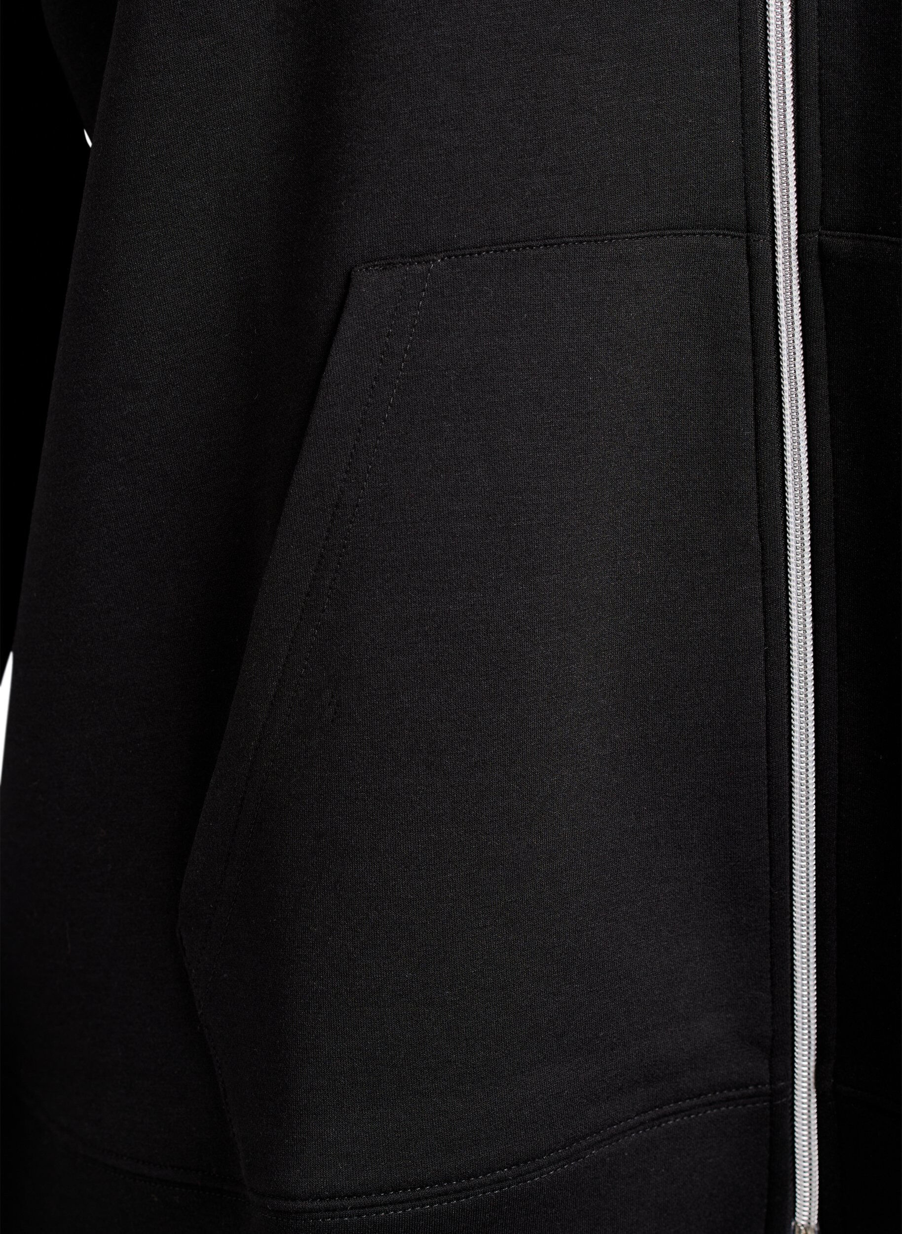 Zizzi Scuba-huppari vetoketjulla ja taskuilla, Musta, Packshot image number 3