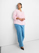 Paita puuvillamusliinissa, jossa broderie anglaise -kirjailu, Vaaleanpunainen, Model image number 3