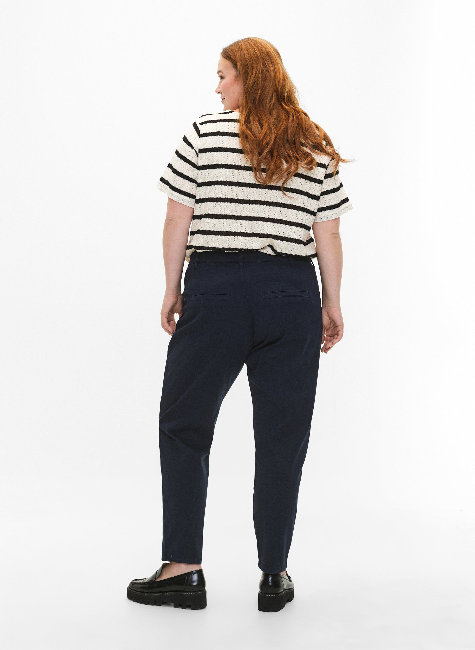 Zizzi Chinot puuvillaa, Navy Blazer, Model image number 1