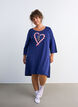 Y&ouml;mekko luomupuuvillasta jouluteemalla, Sininen, Model image number 1