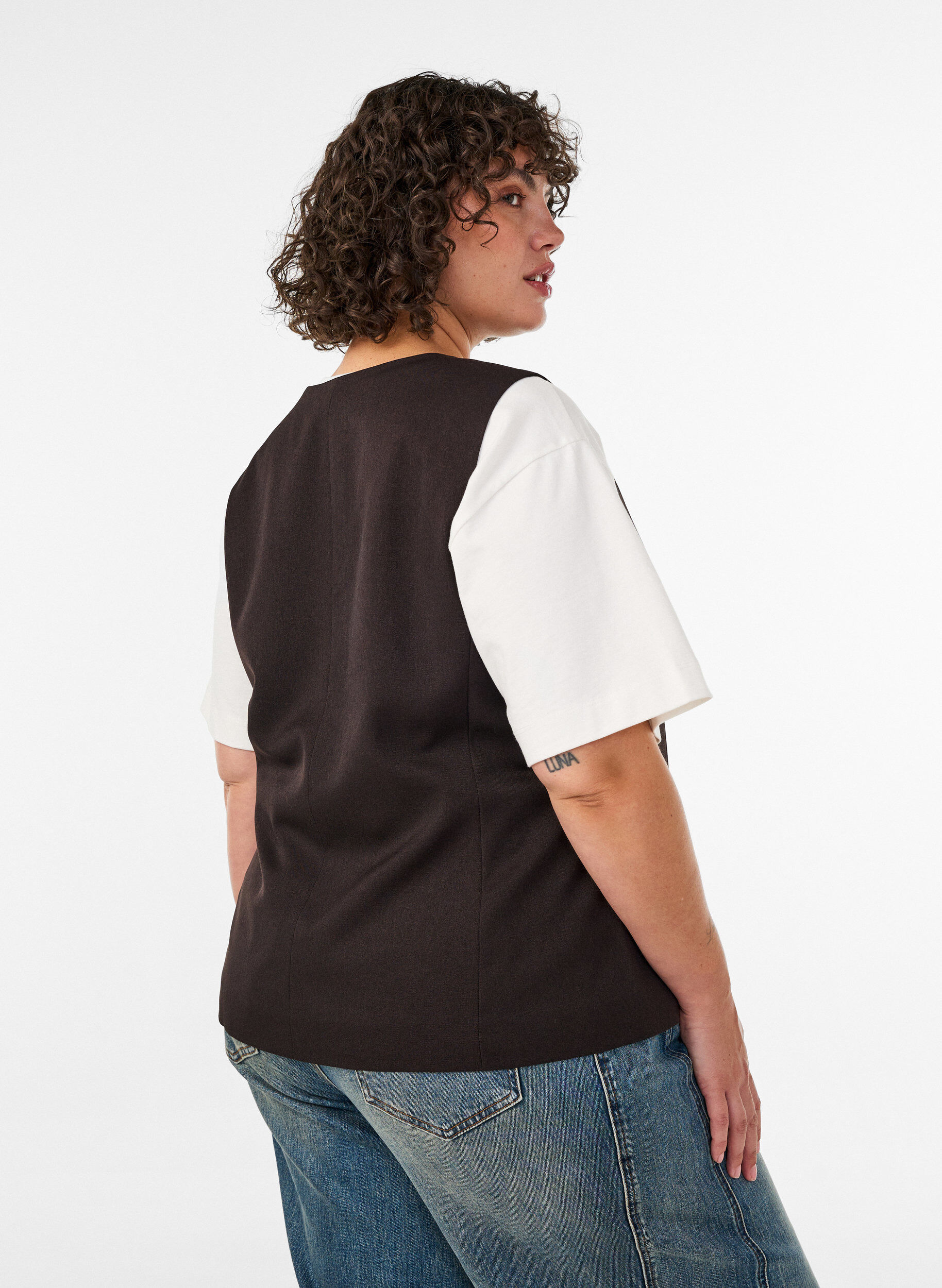 ZizziLiivi nappikiinnityksell&auml;, Ruskea, Model image number 2