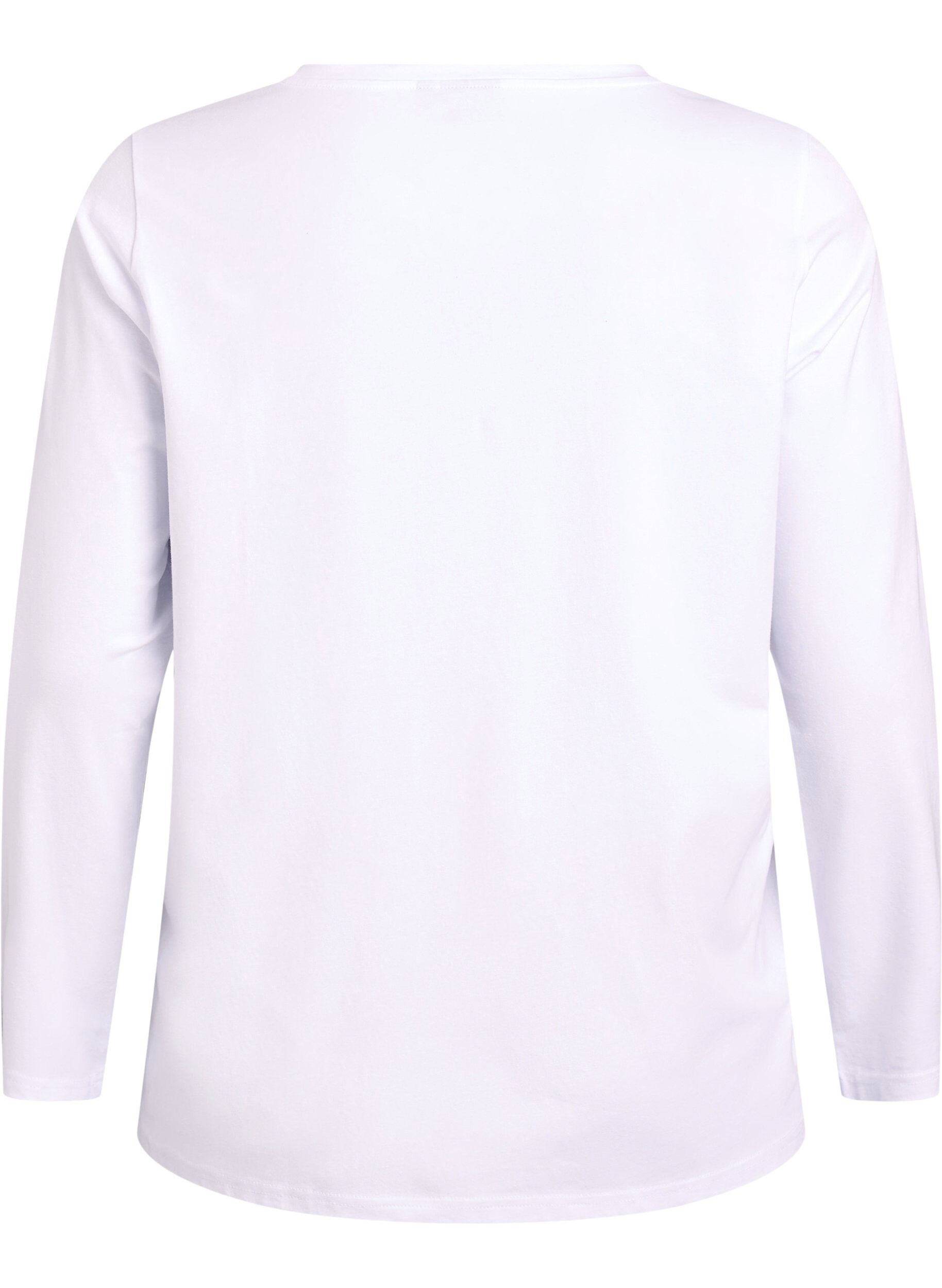 ZizziPerus jersey-paita pitkill&auml; hihoilla, Valkoinen, Packshot image number 1