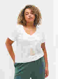 Puuvillainen t-paita treeniin painatuksella, White w. inhale logo, Model