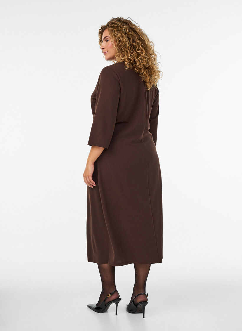 Jerseymekko drapeerauksella ja koristesoljella, Ruskea, Model image number 1