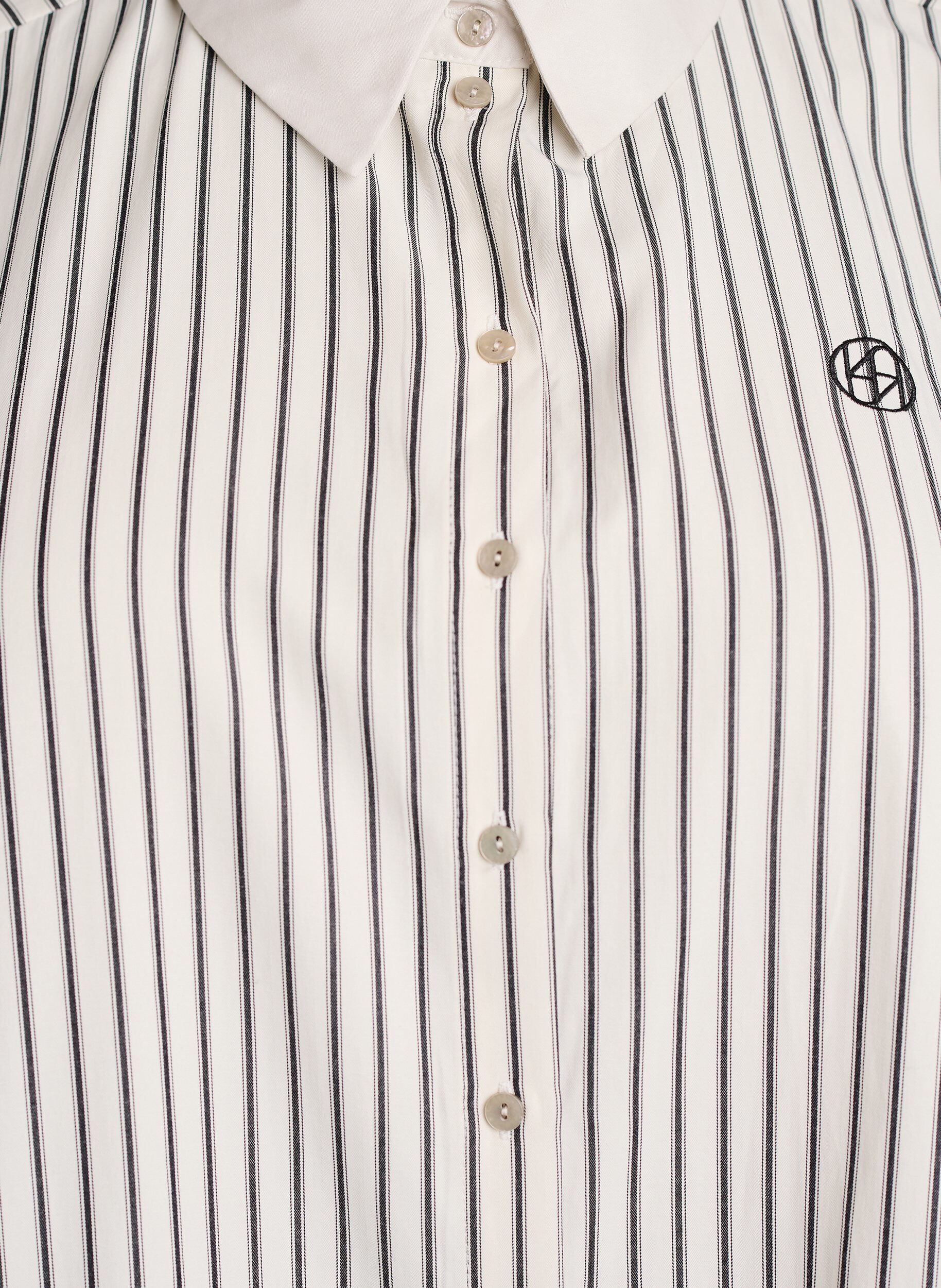 Zizzi Rento raidallinen paita leveill&auml; kalvosimilla, Valkoinen, Packshot image number 2