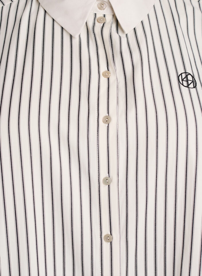 Rento raidallinen paita leveill&auml; kalvosimilla, Valkoinen, Packshot image number 2