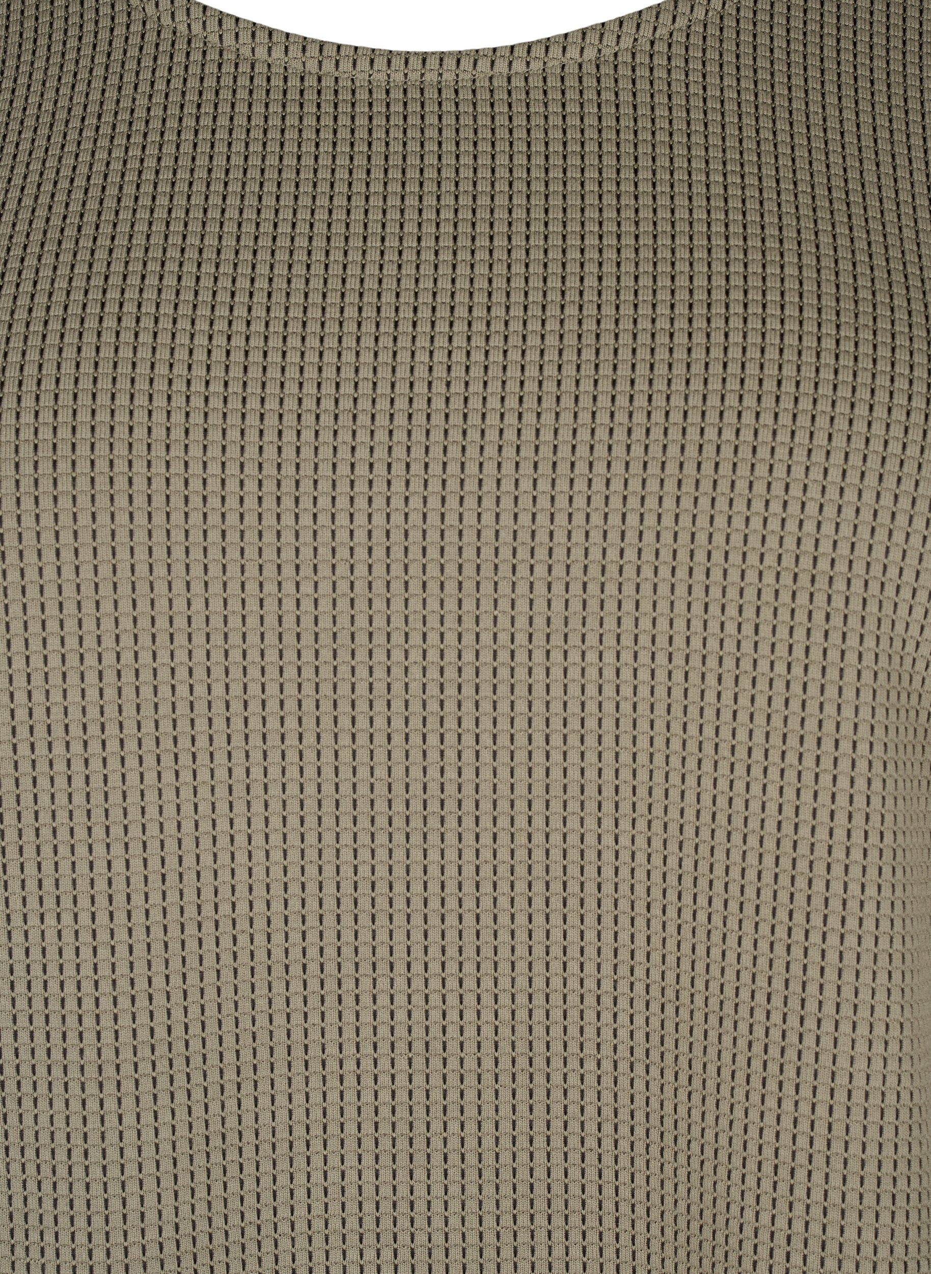 Zizzi Teksturoitu A-linjainen pusero, Greige, Packshot image number 2