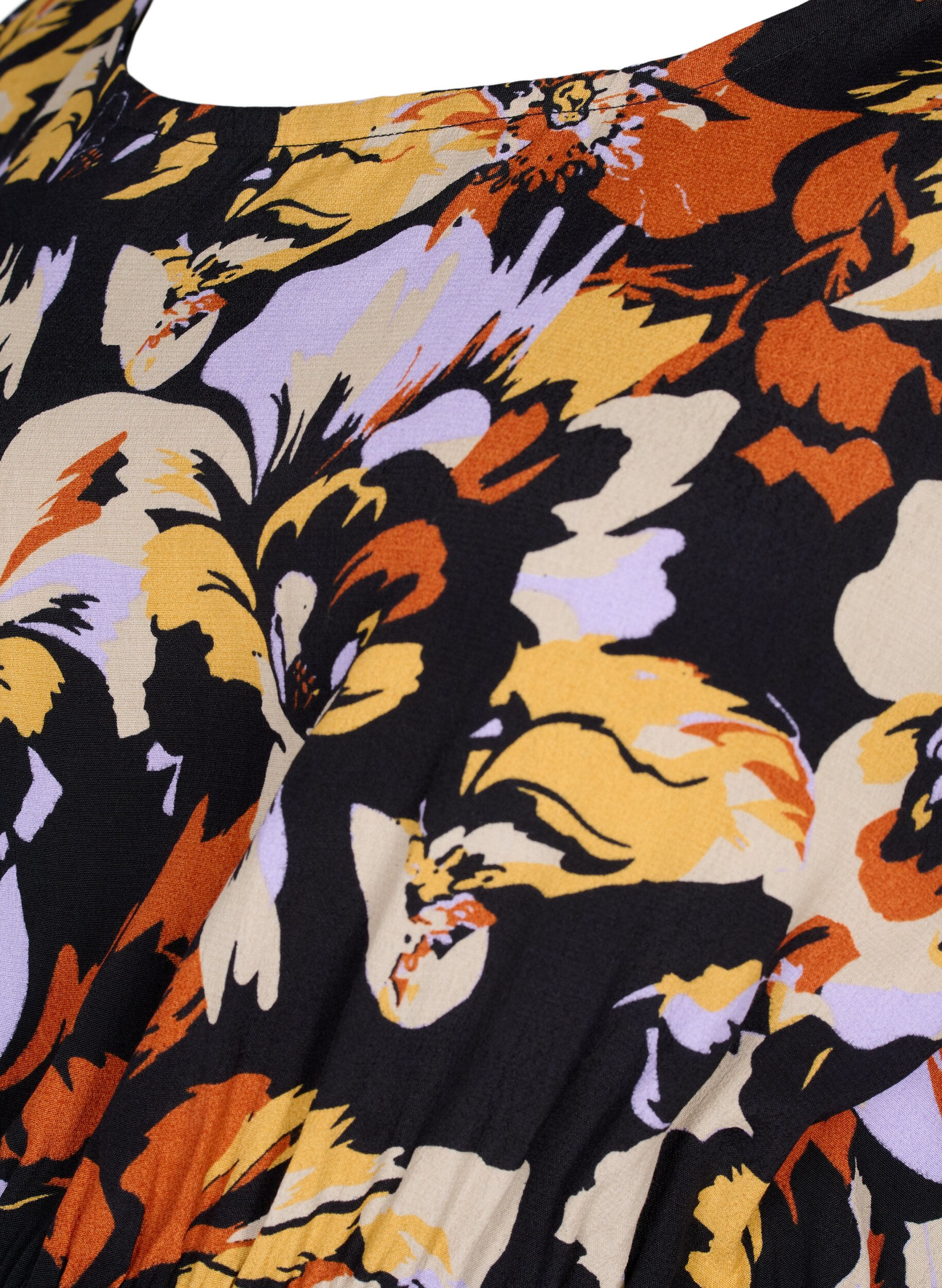 Zizzi Viskoosinen &auml;itiyspusero , Black Flower AOP, Packshot image number 2