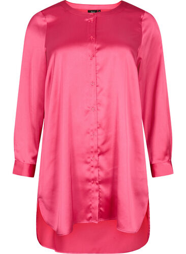 Pitkä kiiltävä mekko halkioilla, Pink Flambé, Packshot image number 0