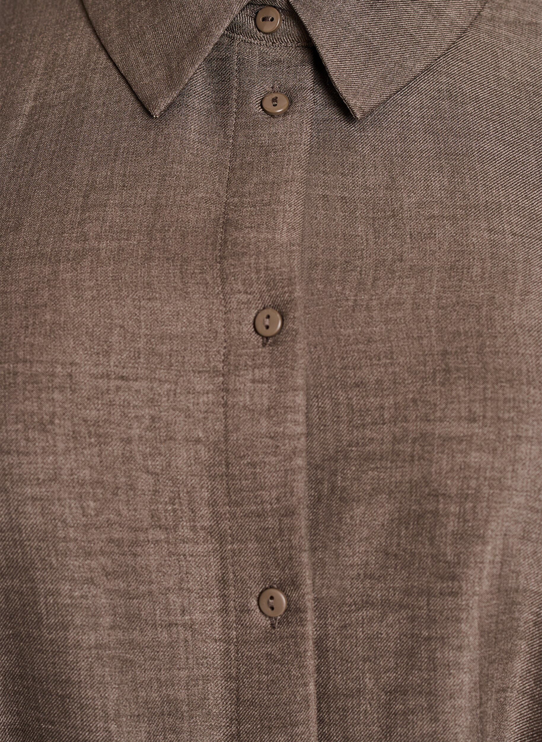 Zizzi Polvipituinen paitamekko, jossa solmittava vy&ouml;, Ruskea, Packshot image number 2