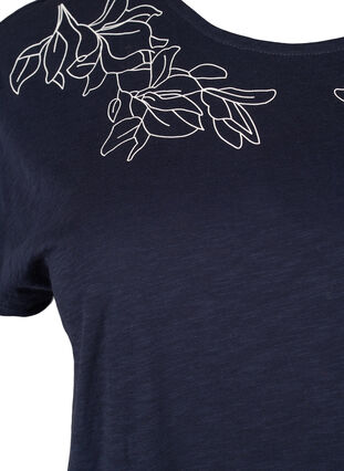 Puuvillainen t-paita lehtiprintillä, Night Sky W. leaf, Packshot image number 2