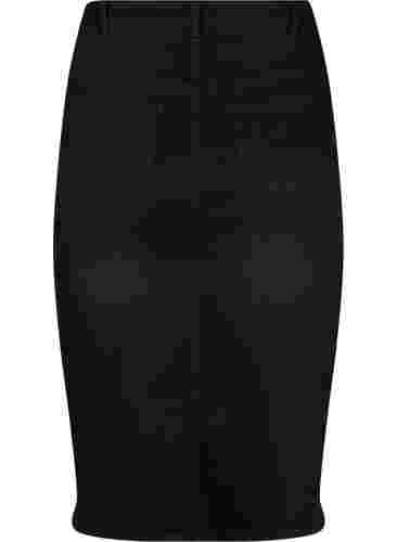 Midi-mittainen farkkuhame halkiolla, Black, Packshot image number 1