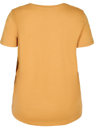 Puuvillainen t-paita v-aukolla ja printillä edessä , Apple Cinnamon, Packshot image number 1