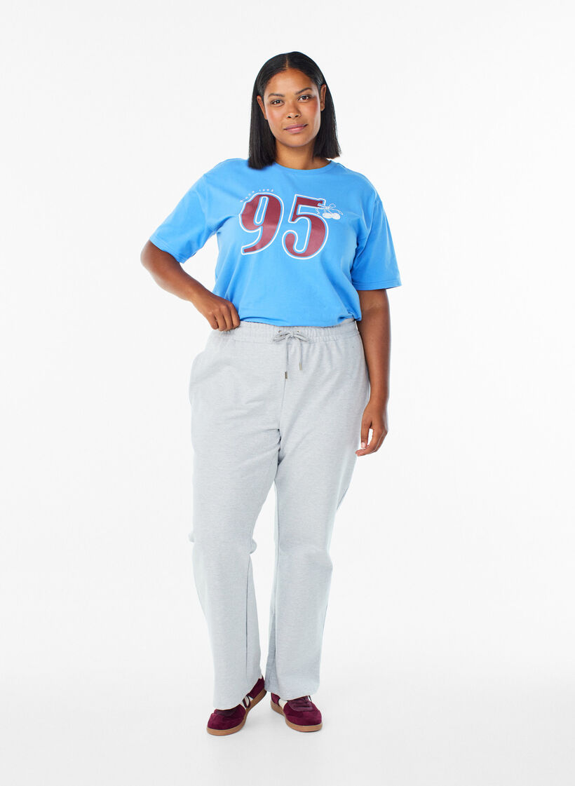 Urheilullinen T-paita luomupuuvillasta, Sininen, Model image number 1