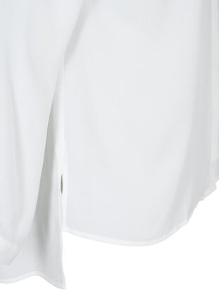 Yksivärinen paita v-pääntiellä, Bright White, Packshot image number 3