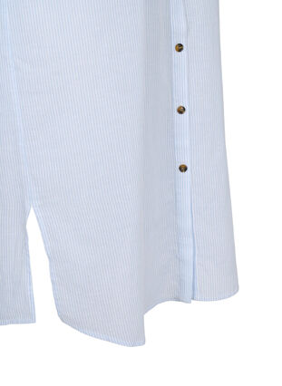 Pitkä raidallinen paitamekko puuvillasta, Blue Stripe, Packshot image number 3
