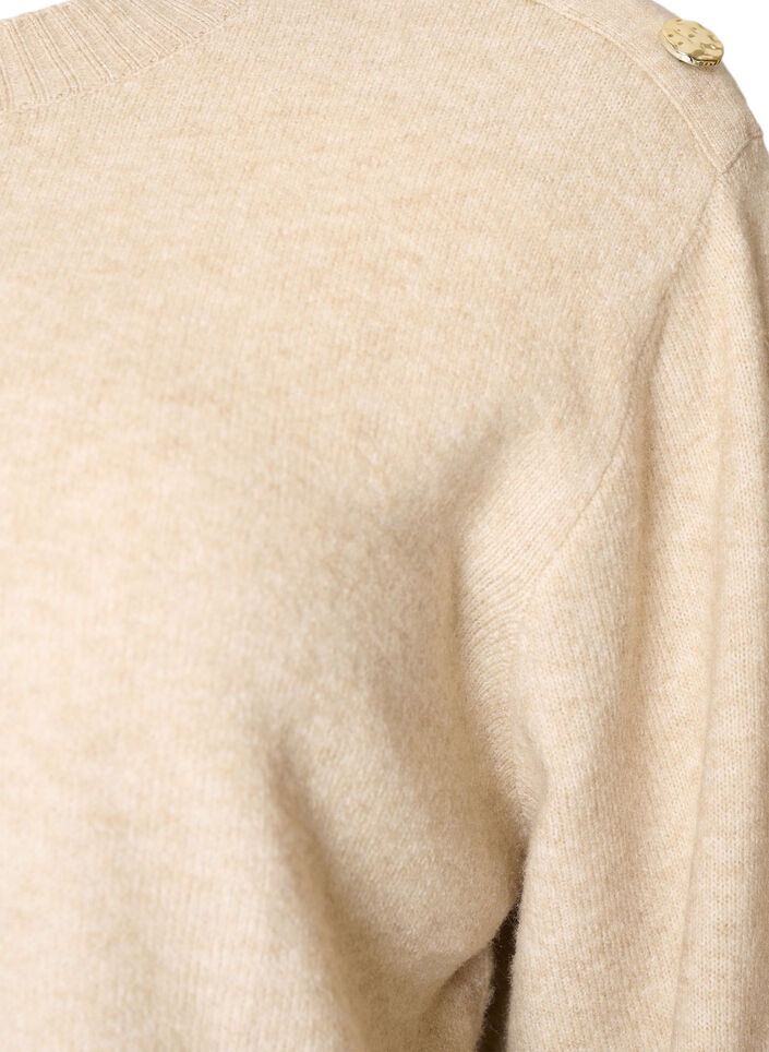 Neulepusero nappiyksityiskohdilla, Beige, Packshot image number 2