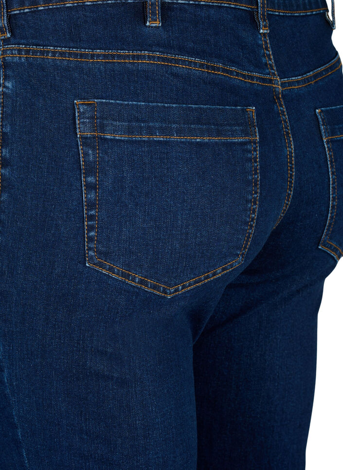 Slim fit Emily-farkut, joissa on normaali vy&ouml;t&auml;r&ouml;., Sininen, Packshot image number 3