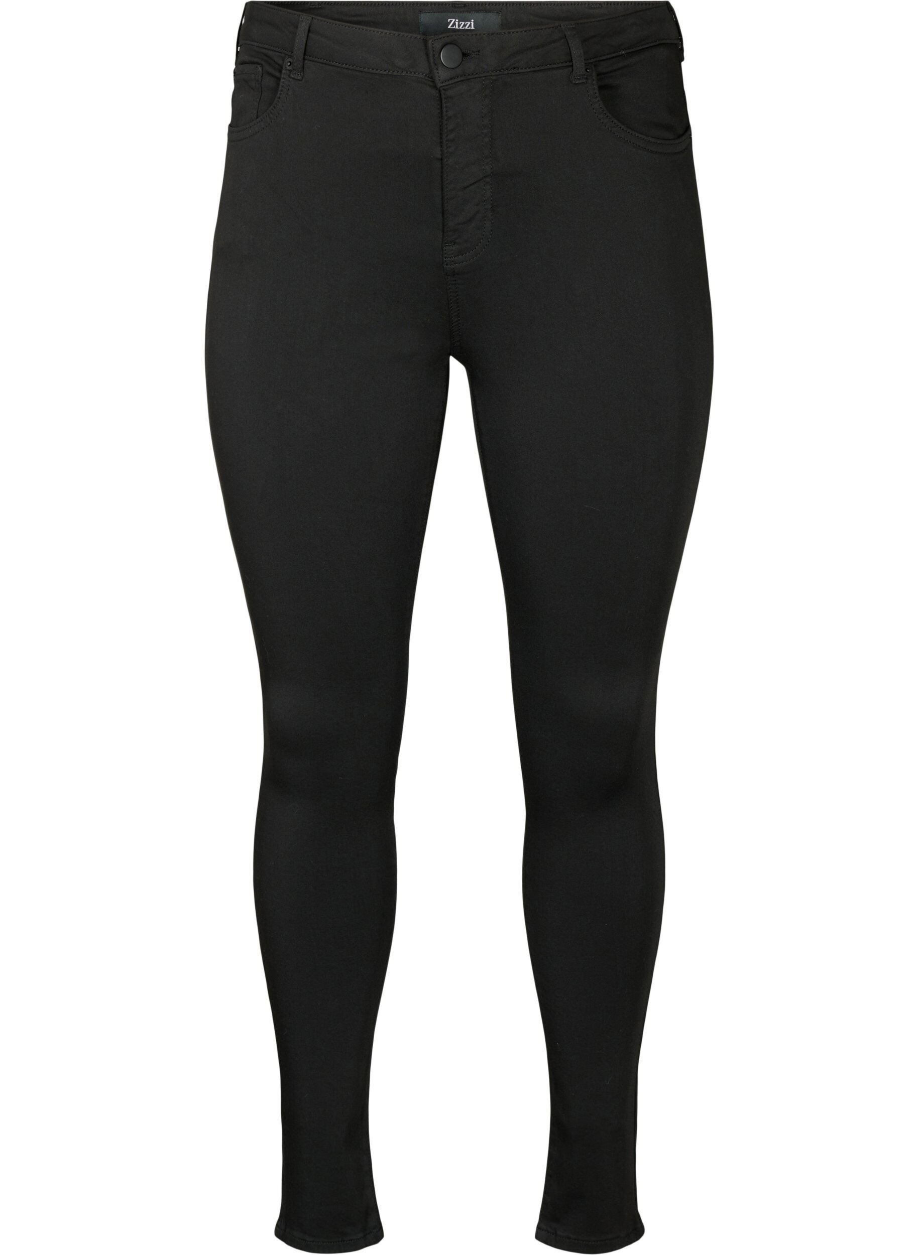 Zizzi Stay black Amy -farkut korkealla vy&ouml;t&auml;r&ouml;ll&auml;, Musta, Packshot image number 0
