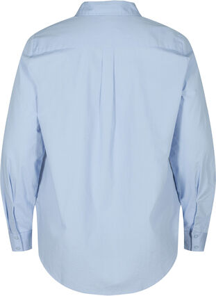 Luomupuuvillainen paitapusero kauluksella ja napeilla, Blue Heron, Packshot image number 1