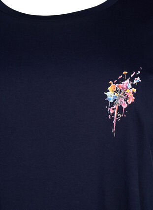 Puuvillainen t-paita painatuksella, Night Sky FLOWER, Packshot image number 2