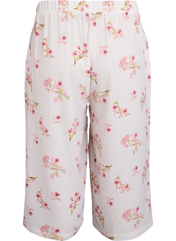 Culottes-housut kuosilla, Valkoinen, Packshot image number 1
