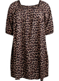 Viskoosinen rantamekko, jossa on printti, Beige