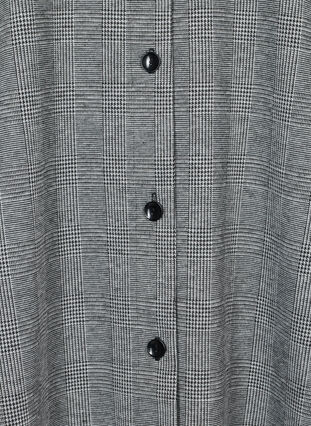 Pitkä ruudullinen paita rintataskuilla, Black Check , Packshot image number 2