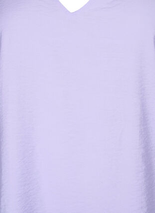 Lyhythihainen viskoosipusero v-pääntiellä, Lavender, Packshot image number 2