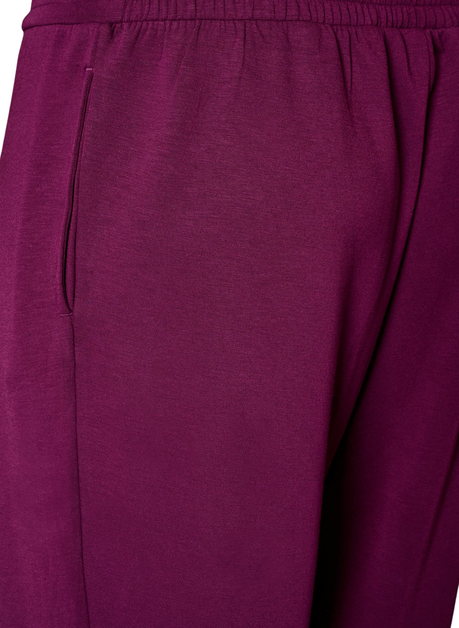 ZizziJerseyhousut korkealla vy&ouml;t&auml;r&ouml;ll&auml; ja taskuilla, Violetti, Packshot image number 3