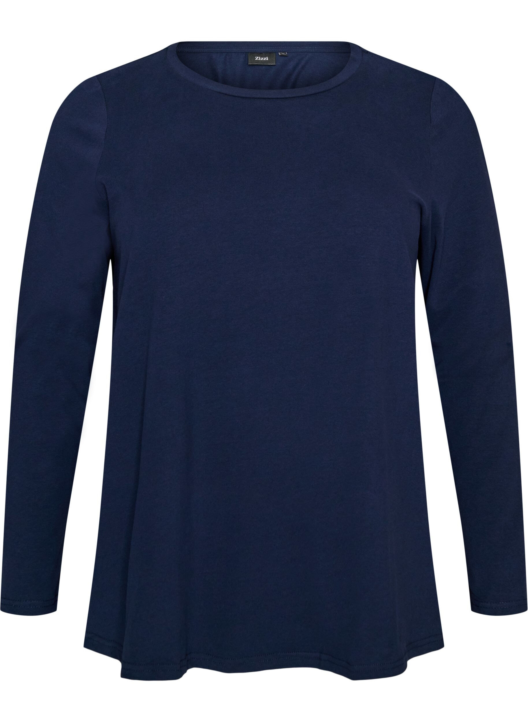 ZizziPerus jersey-paita, jossa pitk&auml;t hihat, Sininen, Packshot image number 0