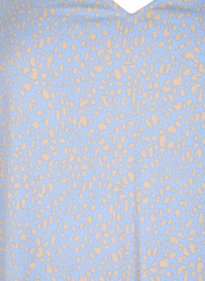 Viskoosipusero V-pääntiellä ja painatuksella, Sininen, Packshot image number 2