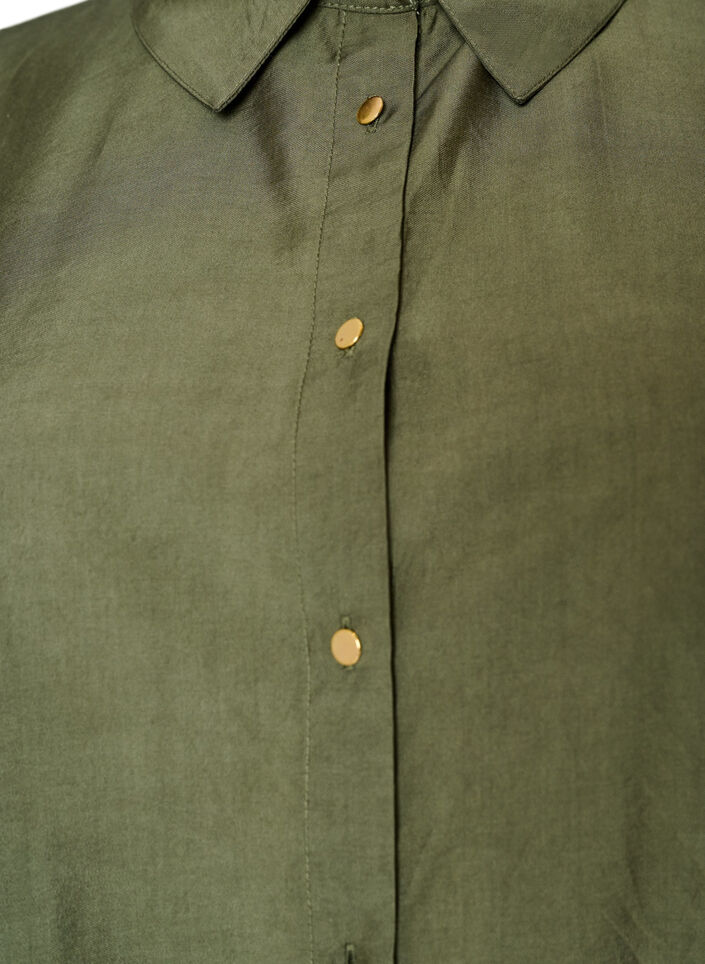 Viskoosipaita kultaisilla napeilla, Vihre&auml;, Packshot image number 2
