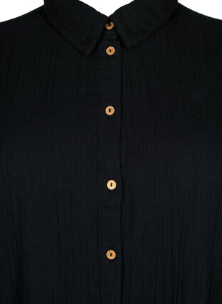 Lyhythihainen paita, jossa on napit, Black, Packshot image number 2