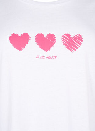 Puuvillainen T-paita painatuksella, B. White W. Hearts, Packshot image number 2