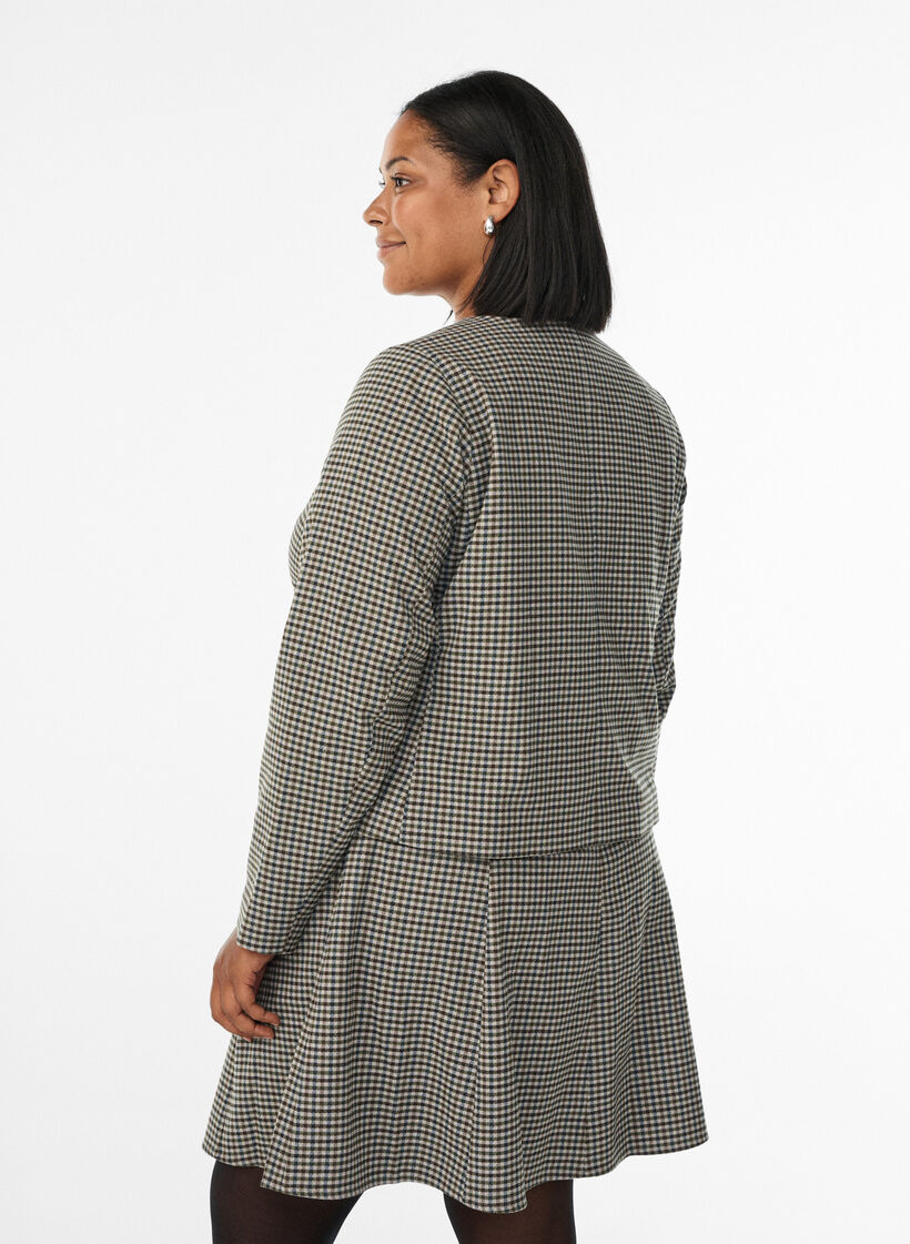 Lyhyt takki kultaisilla napeilla, Ruskea, Model image number 2