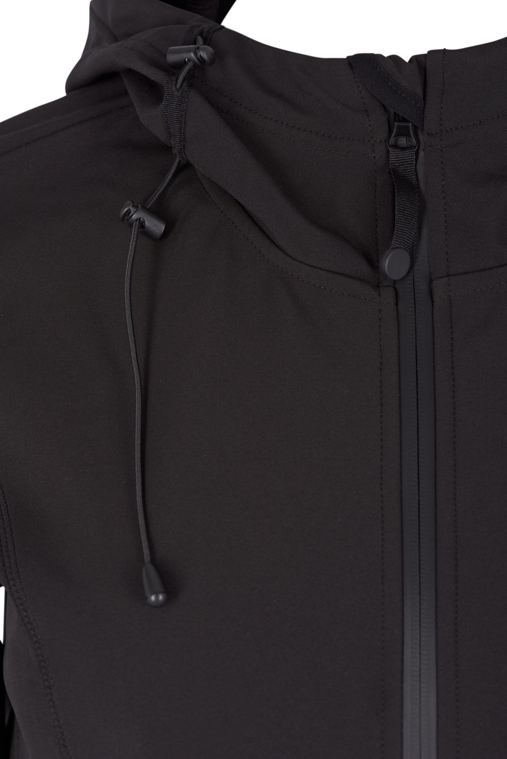 Zizzi Lyhyt softshell-takki hupulla, Black, Packshot image number 2