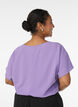 Pusero lyhyill&auml; hihoilla ja py&ouml;re&auml;ll&auml; p&auml;&auml;ntiell&auml;, Violetti, Model image number 2