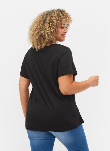 Puuvillainen t-paita lyhyillä hihoilla, Black Change, Model image number 1