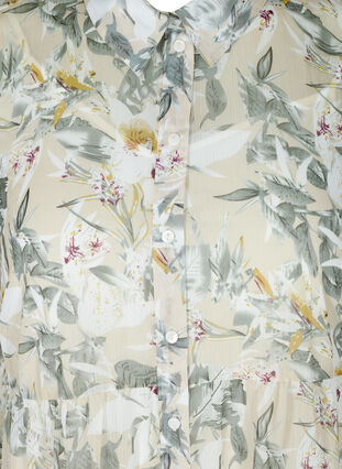 Kukallinen mekko lyhyillä hihoilla , Beige Flower AOP, Packshot image number 2