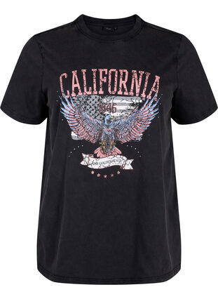 Luomupuuvillainen T-paita kotka-kuviolla, Grey California, Packshot image number 0