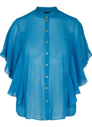Lyhythihainen paita röyhelöyksityiskohdilla, Blue ASS