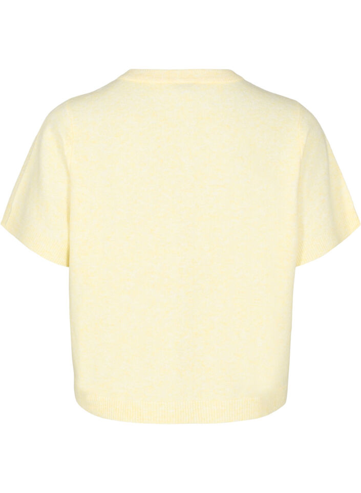 Lyhythihainen neuletakki, Keltainen, Packshot image number 1