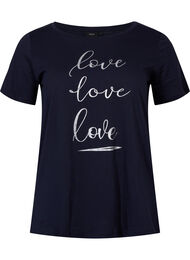 Lyhythihainen puuvillainen t-paita painatuksella, Night Sky Love Love